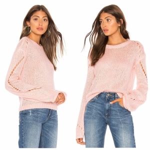 Tularosa Mia Balloon Sleeve Crewneck Pink Sweater XL
